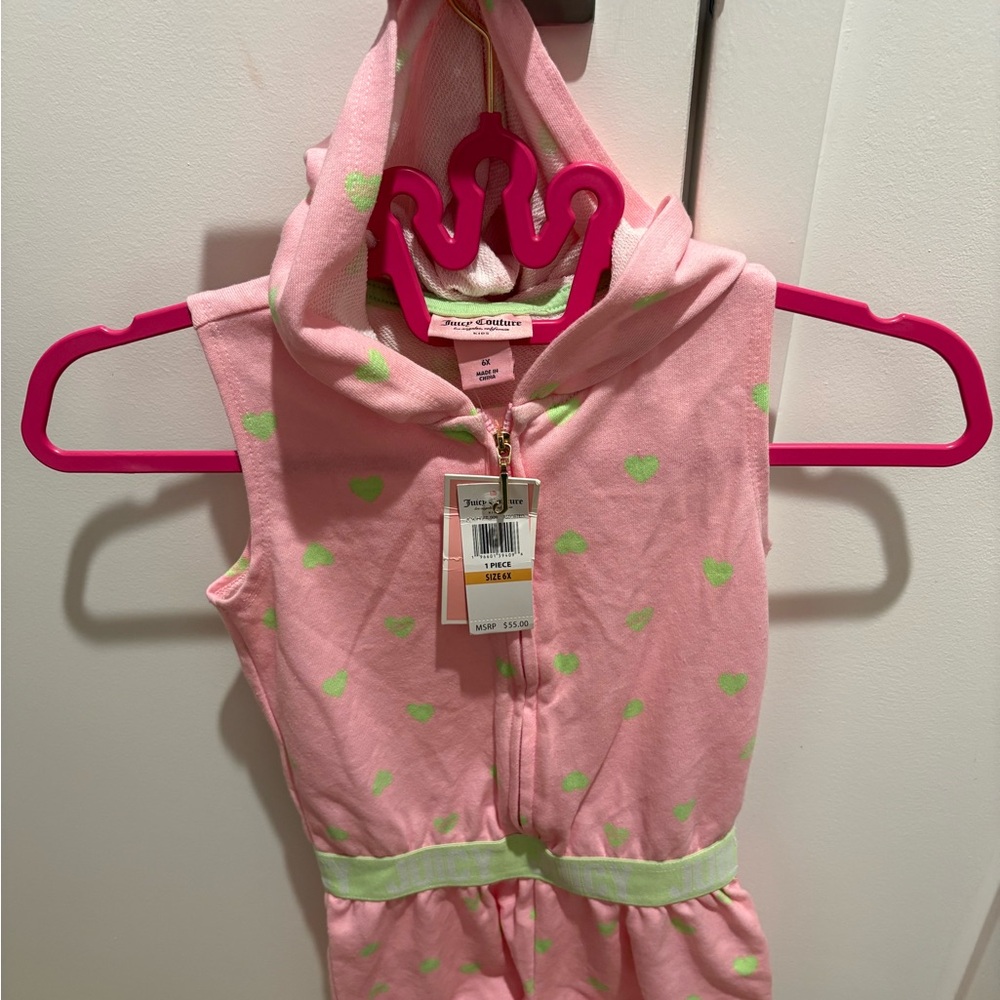 Juicy Couture Pink Jumpsuit with Green Hearts